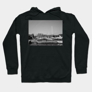 Moored boats on the Norfolk Broads Hoodie